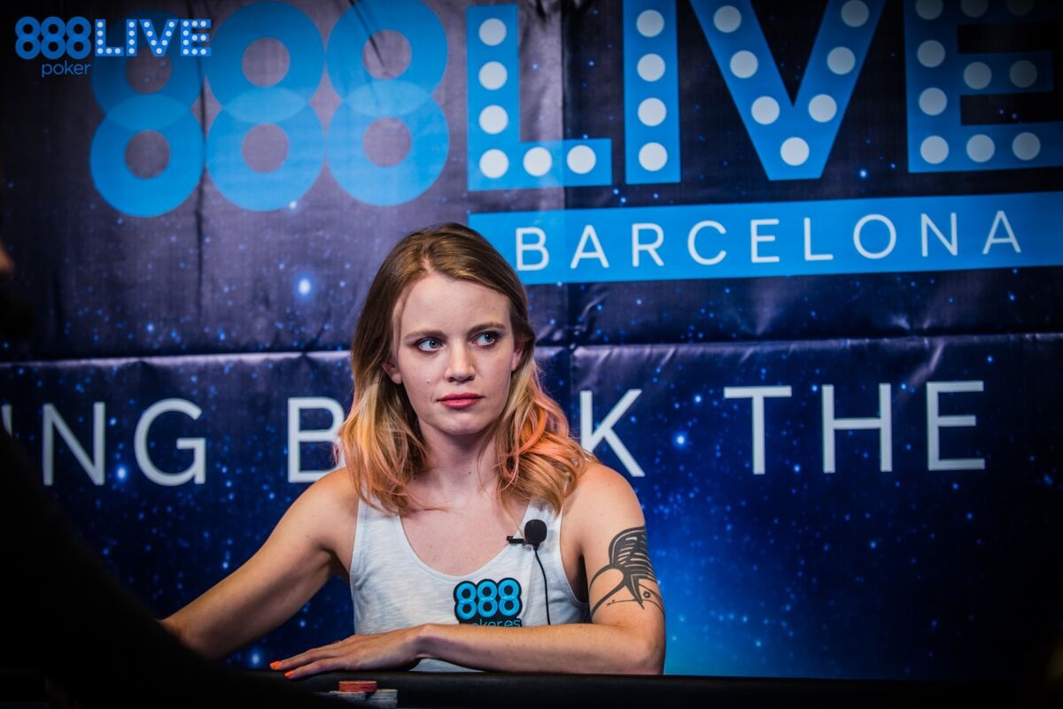 Cate Hall in azione al 888Live Poker Festival 2017 a Barcellona